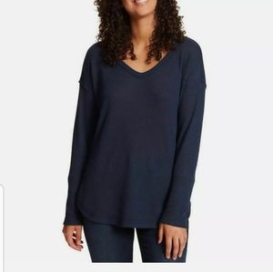 Vintage America Women's Thermal Knit  Casual NAVY BLUE BLAZER, L NWT